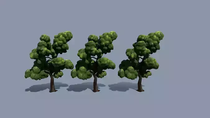 pine stylized tree Low-poly 3D model