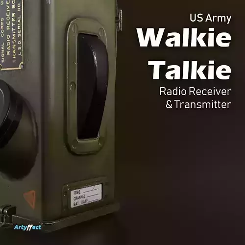 WW2 Army Radio Walkie Talkie Game-ready Textured Low-poly 3D model WW2 Army Radio Walkie Talkie Game-ready Textured Low-poly 3D model