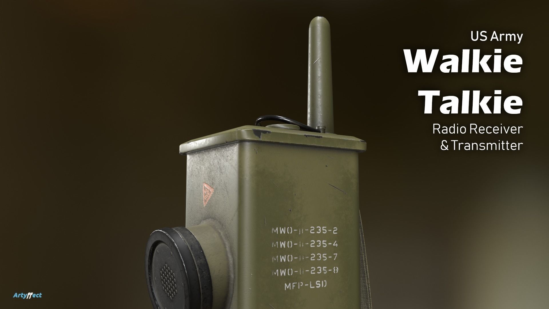 WW2 Army Radio Walkie Talkie Game-ready Textured Low-poly 3D model_2
