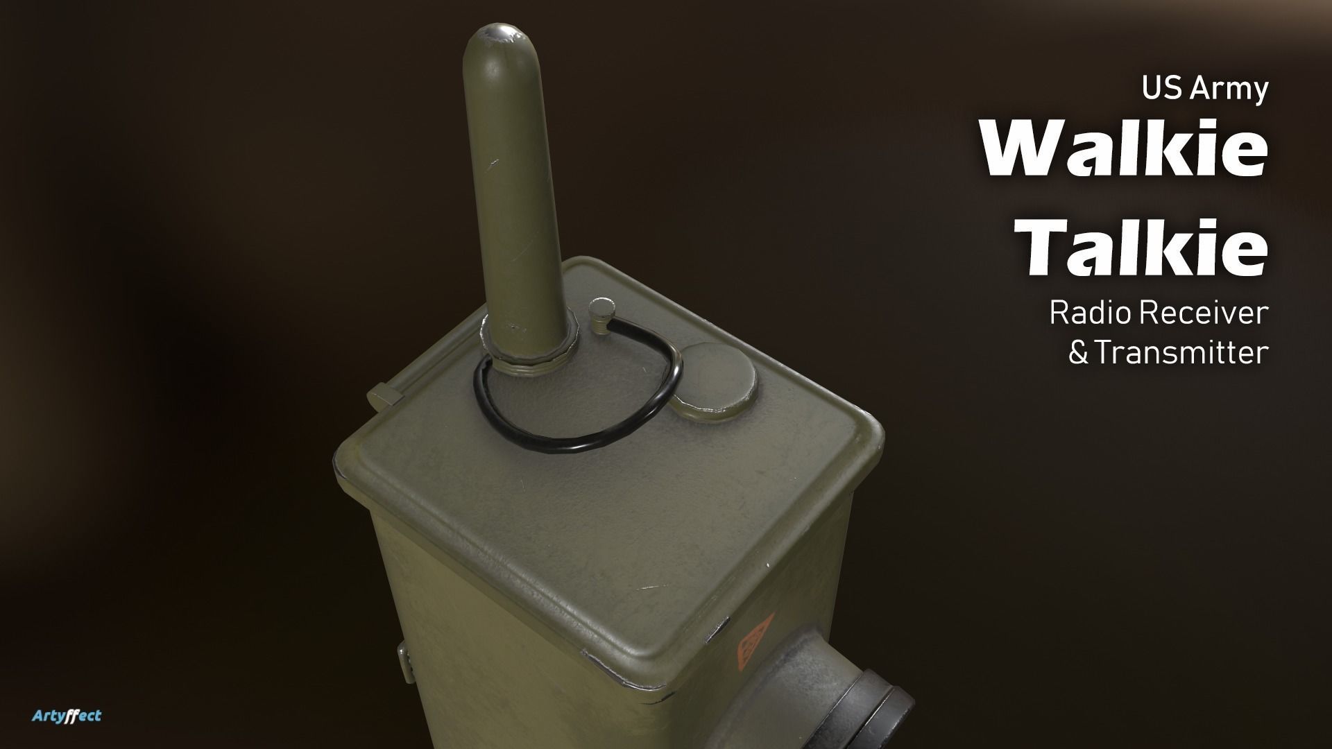 WW2 Army Radio Walkie Talkie Game-ready Textured Low-poly 3D model_3