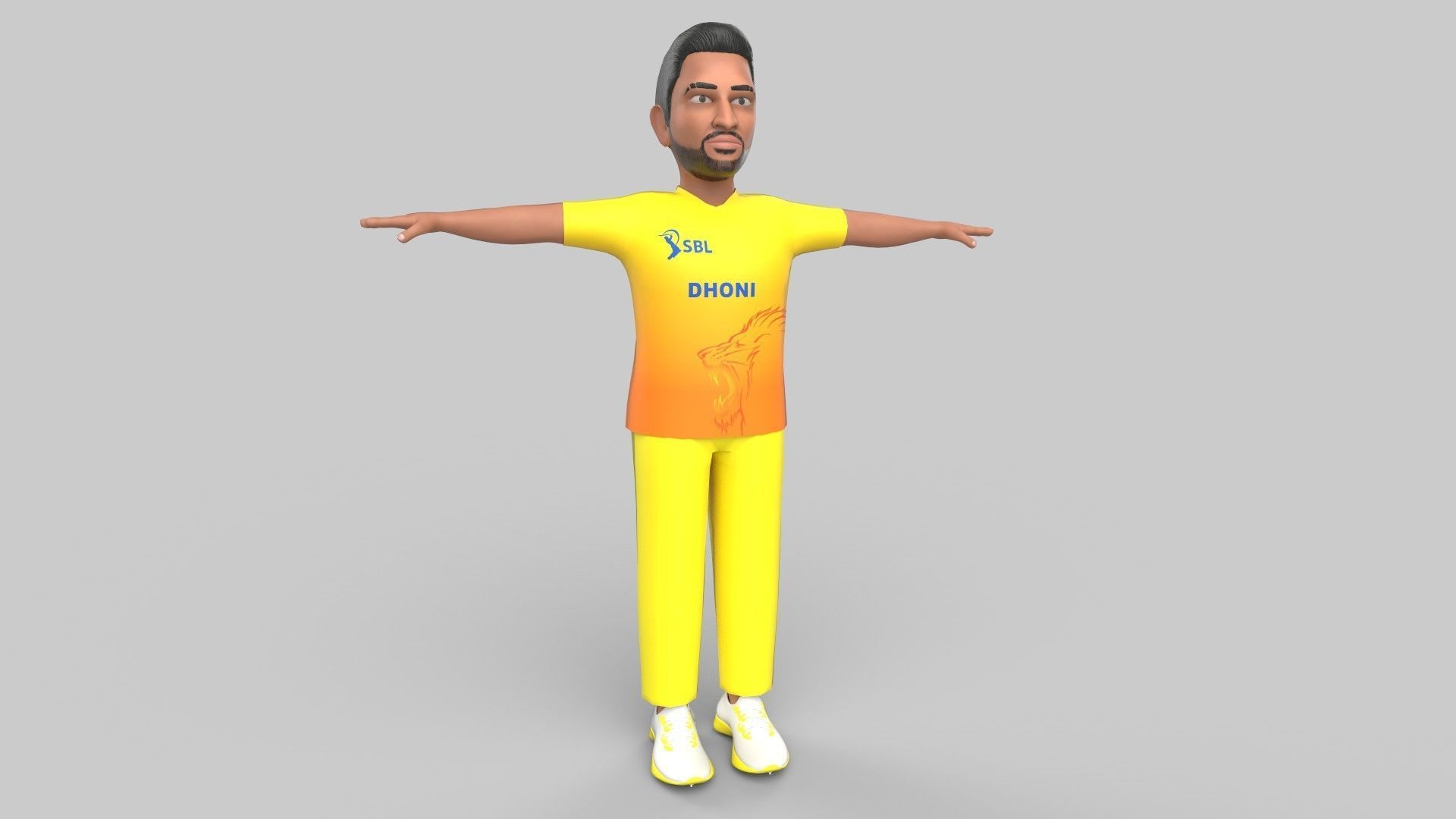 Dhoni 3D model_1