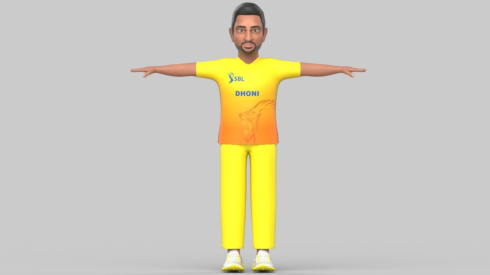 Dhoni 3D model_5
