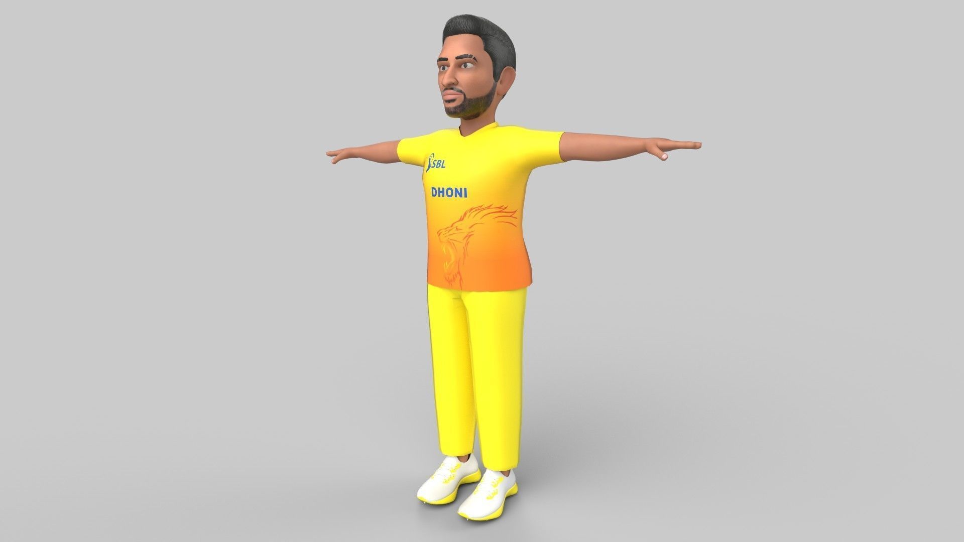 Dhoni 3D model_2