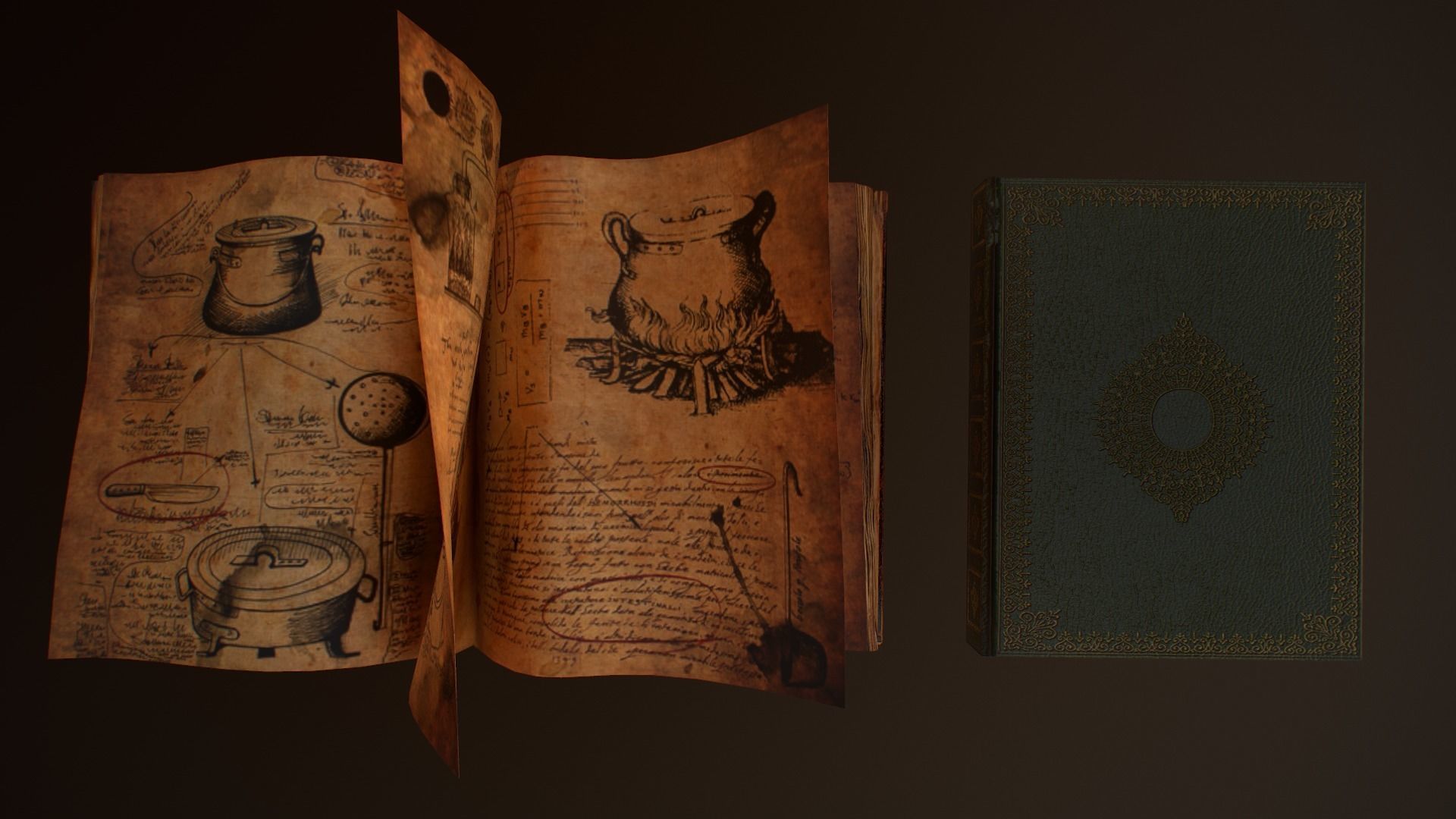 Old Books and Boxes Low-poly 3D model_53
