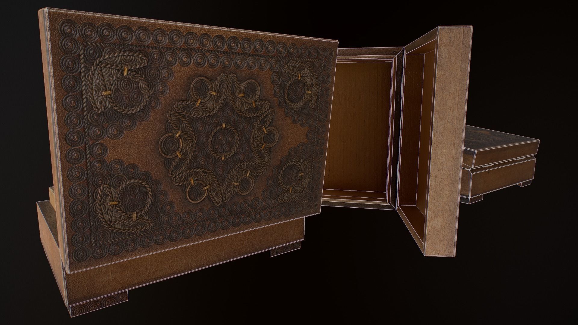 Old Books and Boxes Low-poly 3D model_26