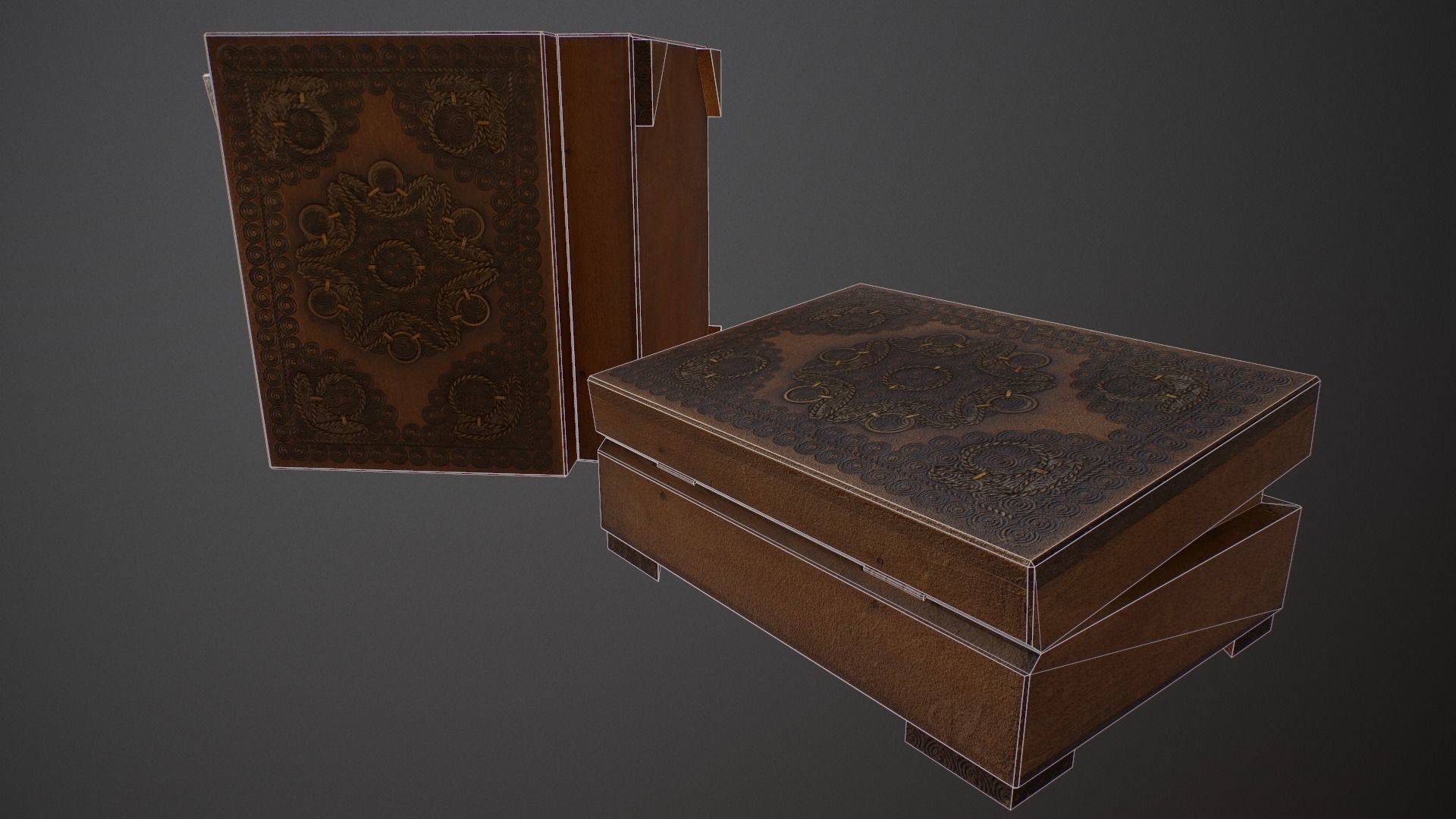 Old Books and Boxes Low-poly 3D model_21