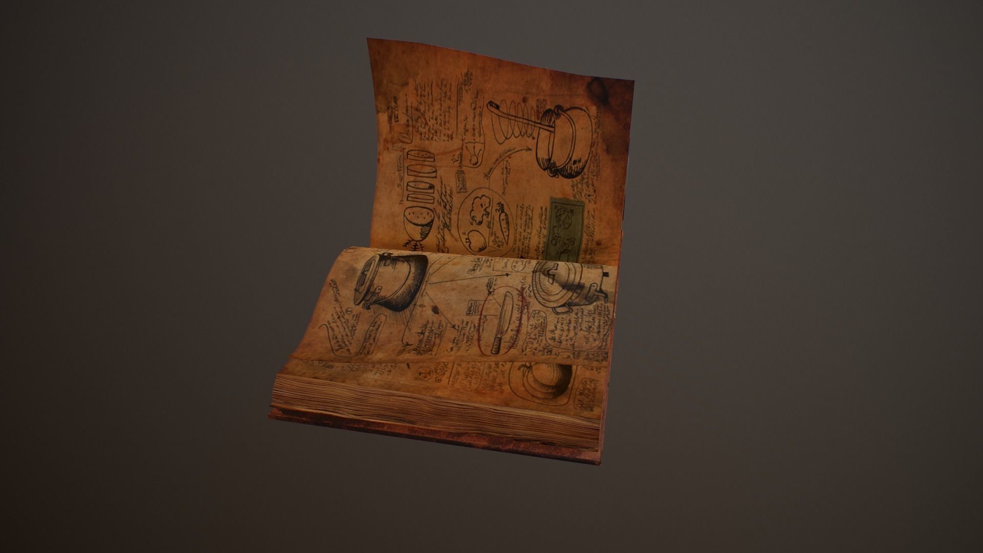 Old Books and Boxes Low-poly 3D model_30