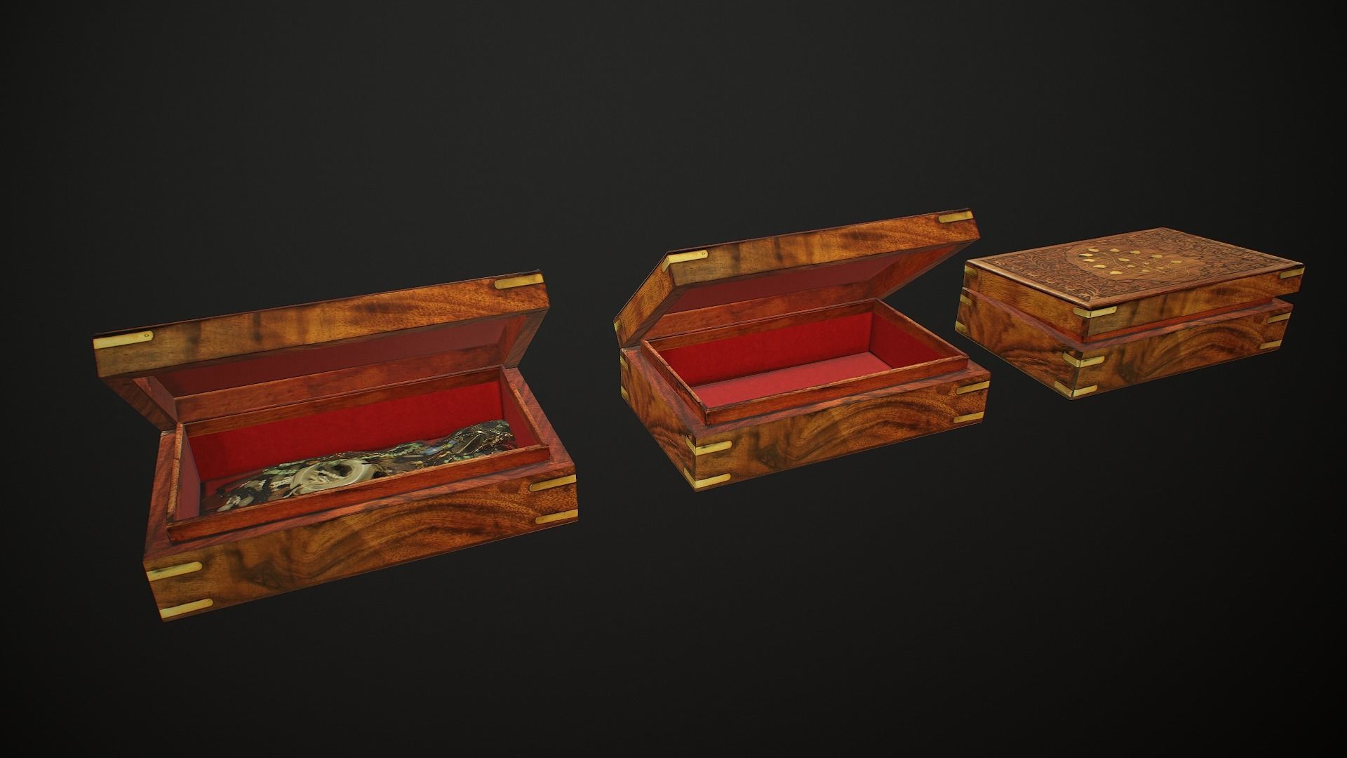 Old Books and Boxes Low-poly 3D model_32