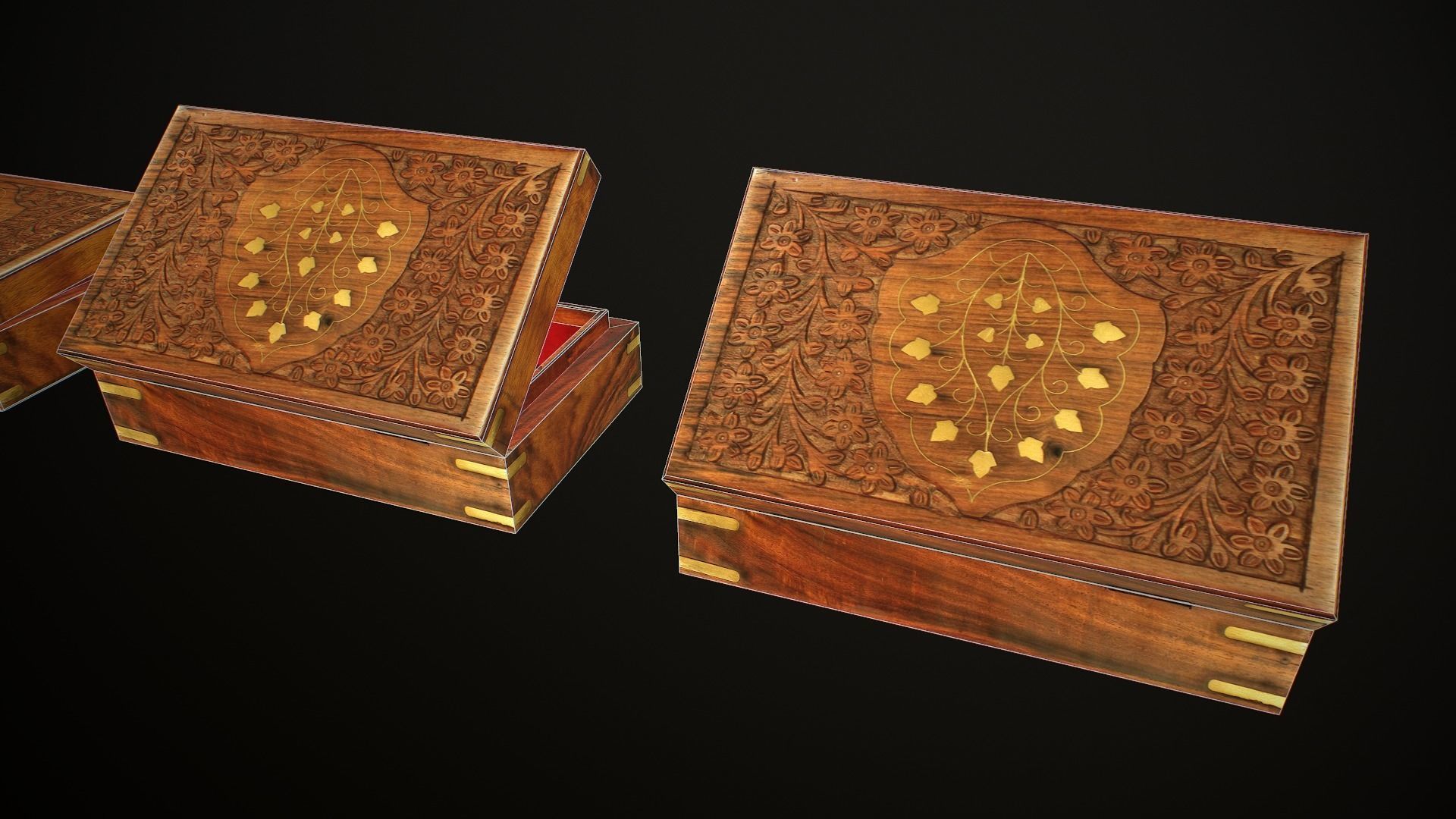 Old Books and Boxes Low-poly 3D model_40