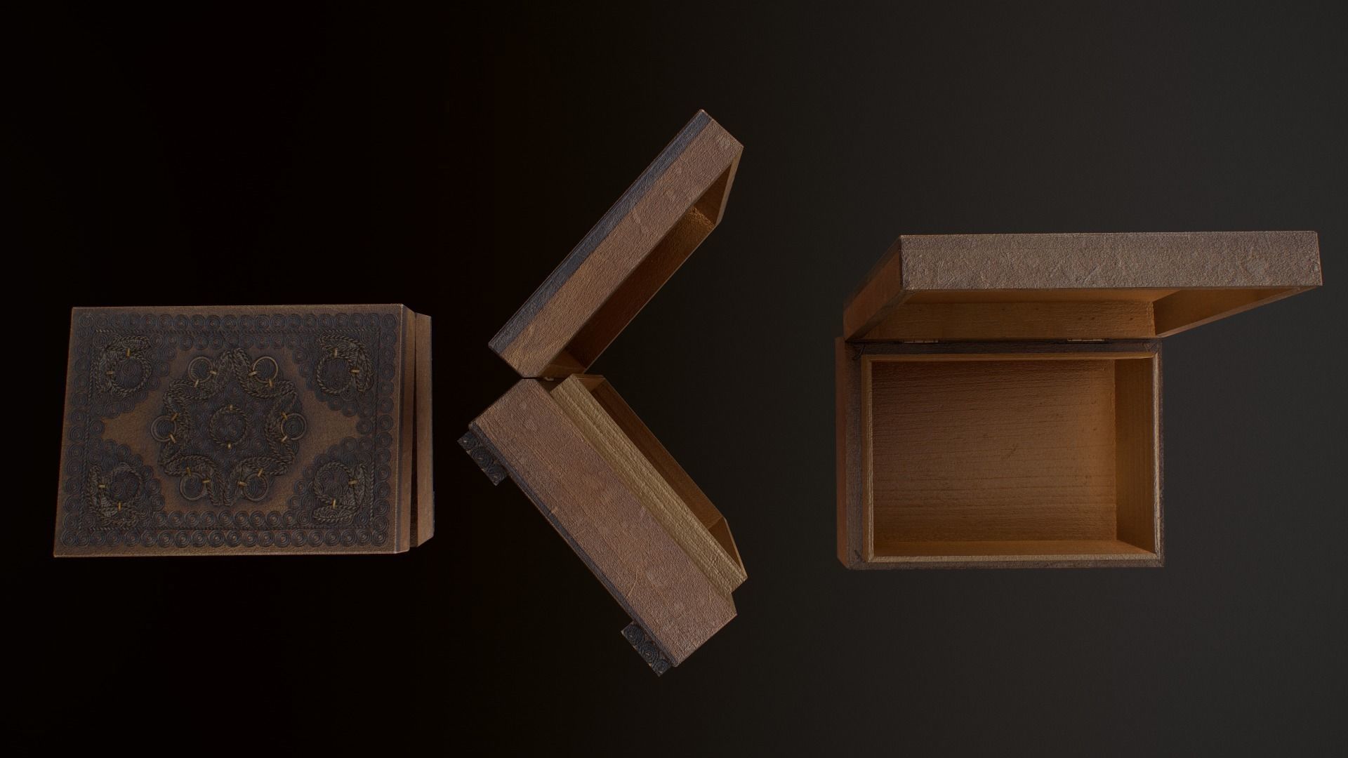 Old Books and Boxes Low-poly 3D model_23