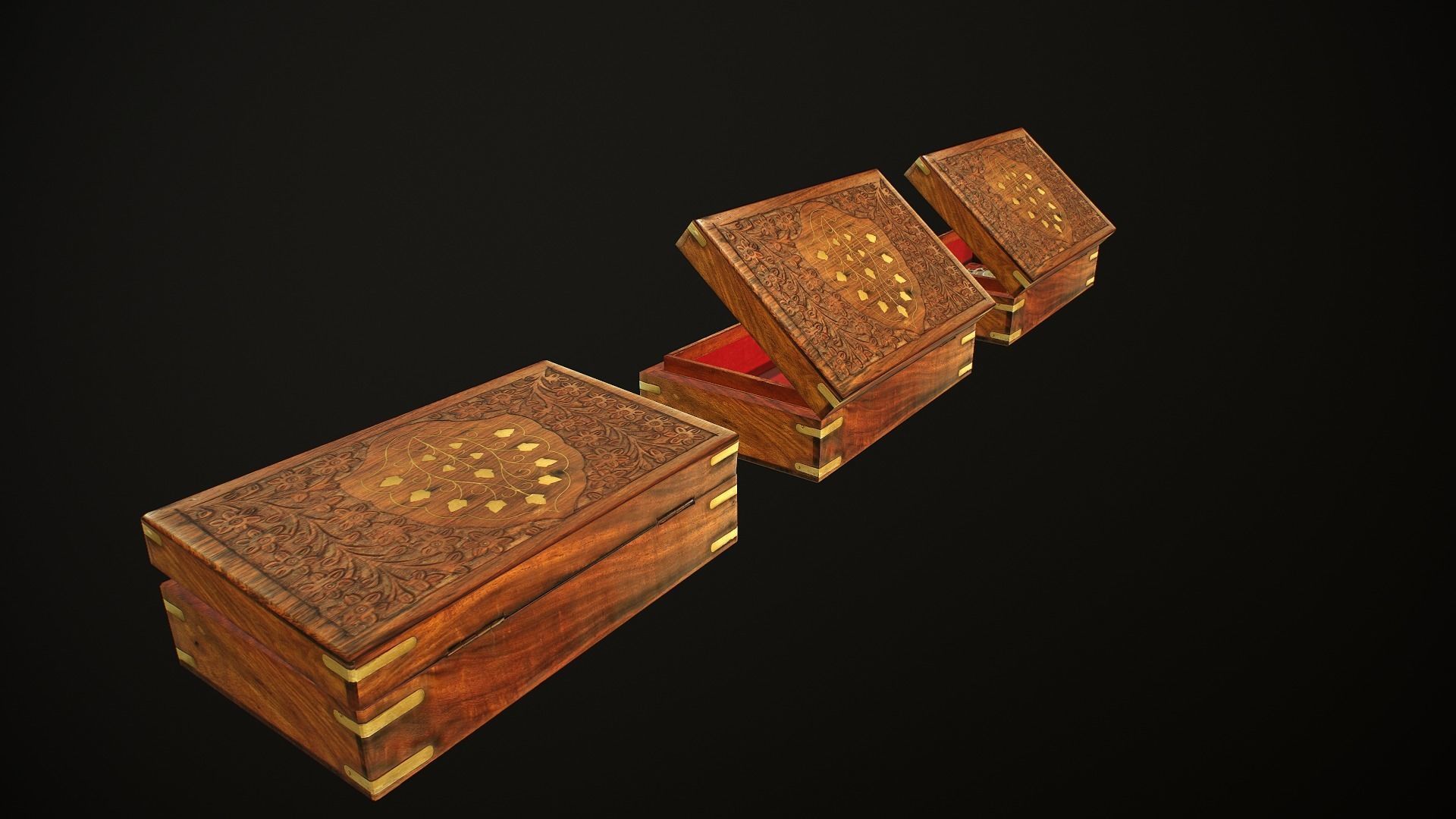 Old Books and Boxes Low-poly 3D model_31