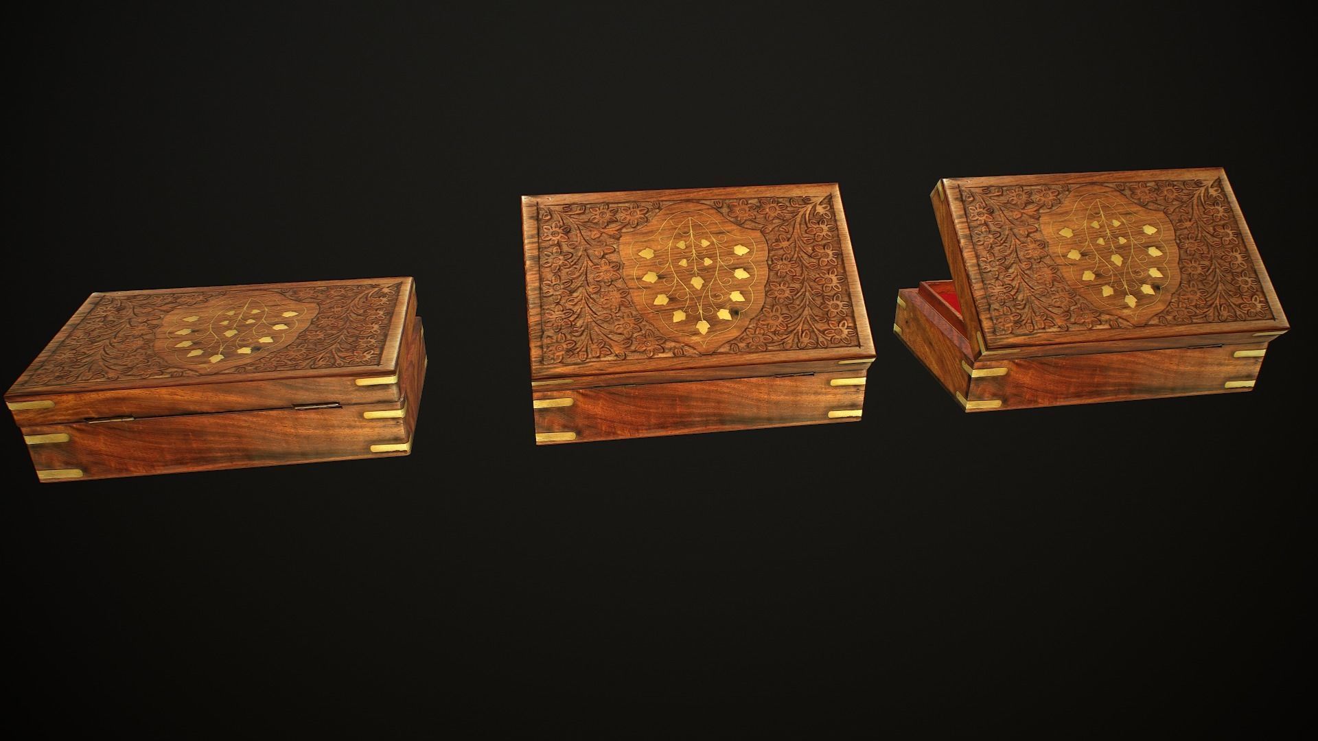 Old Books and Boxes Low-poly 3D model_28