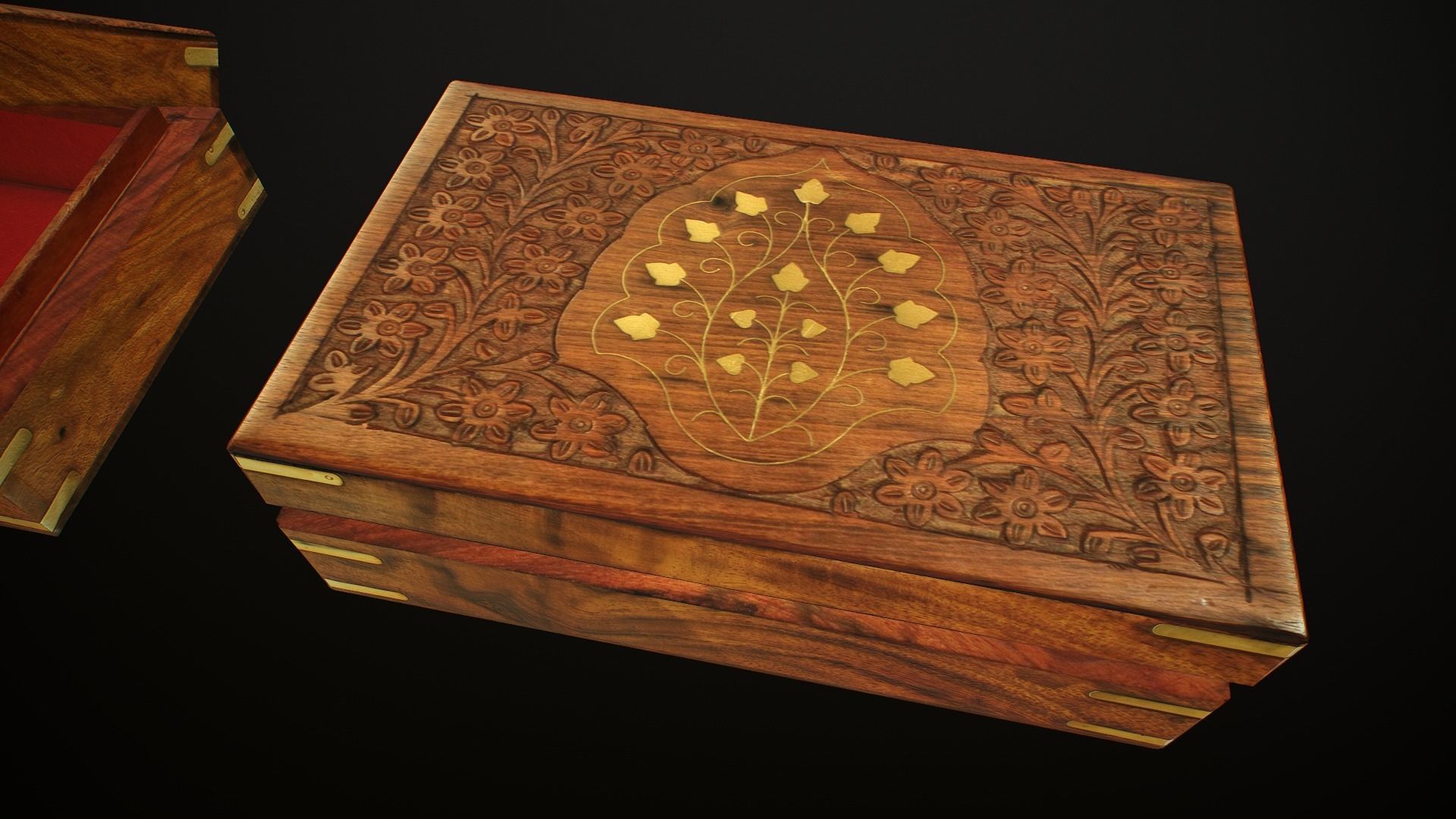 Old Books and Boxes Low-poly 3D model_41