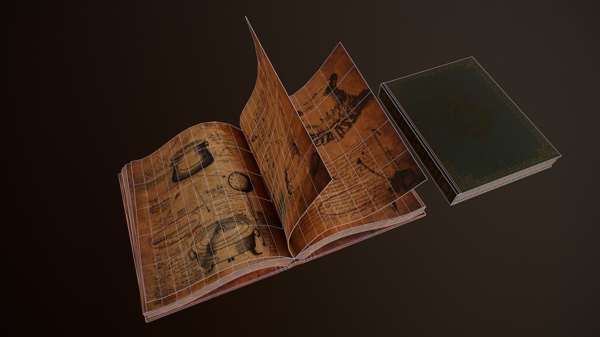 Old Books and Boxes Low-poly 3D model_45