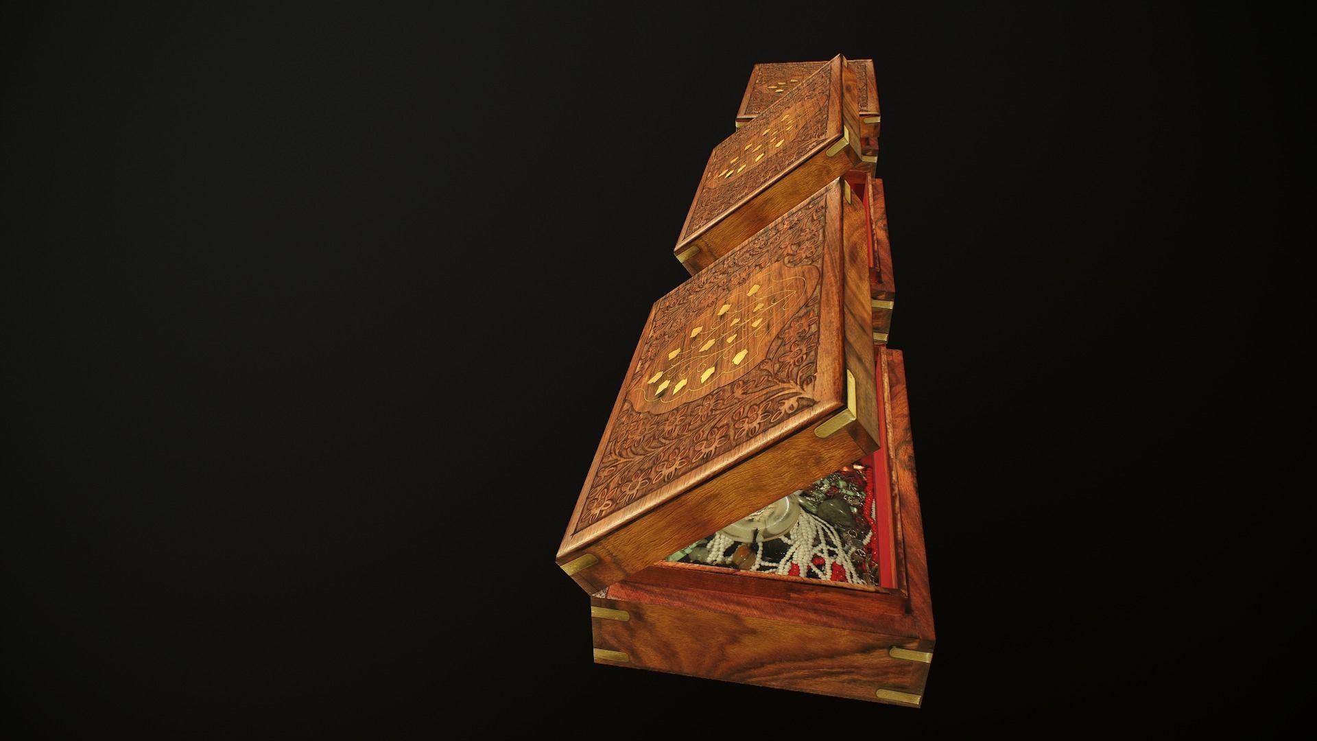 Old Books and Boxes Low-poly 3D model_27