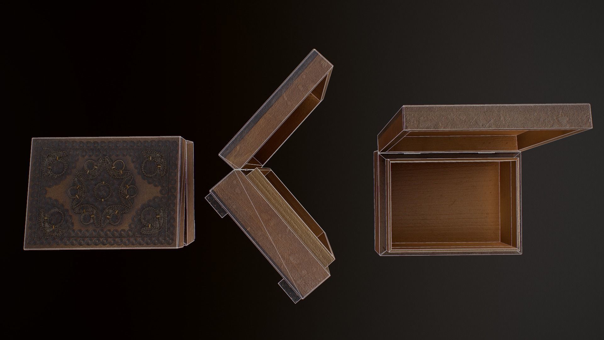 Old Books and Boxes Low-poly 3D model_24