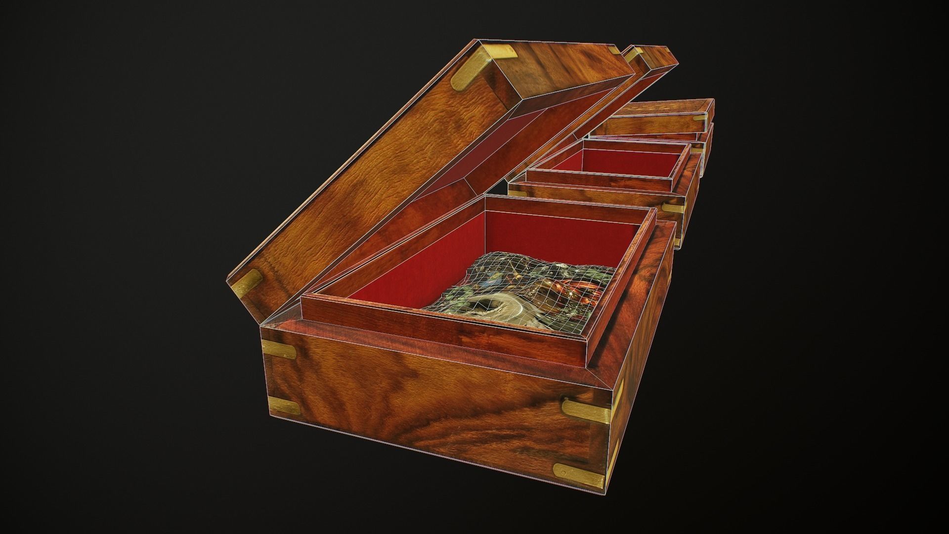 Old Books and Boxes Low-poly 3D model_37