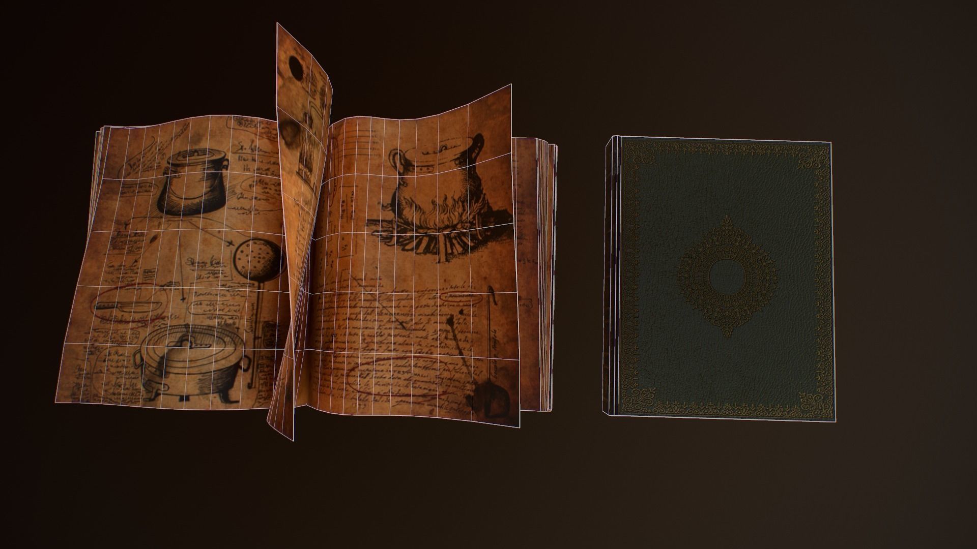 Old Books and Boxes Low-poly 3D model_51