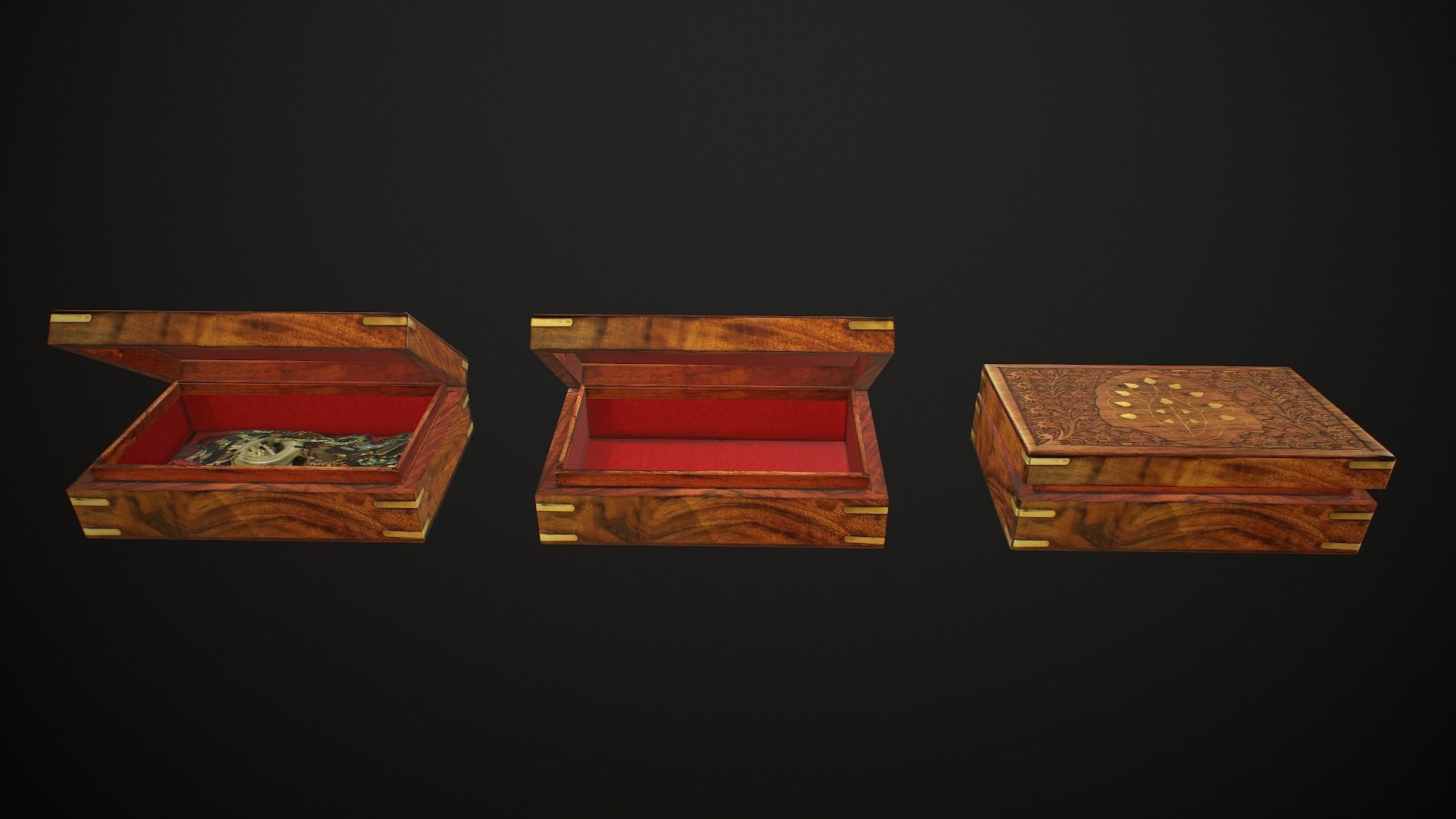 Old Books and Boxes Low-poly 3D model_29