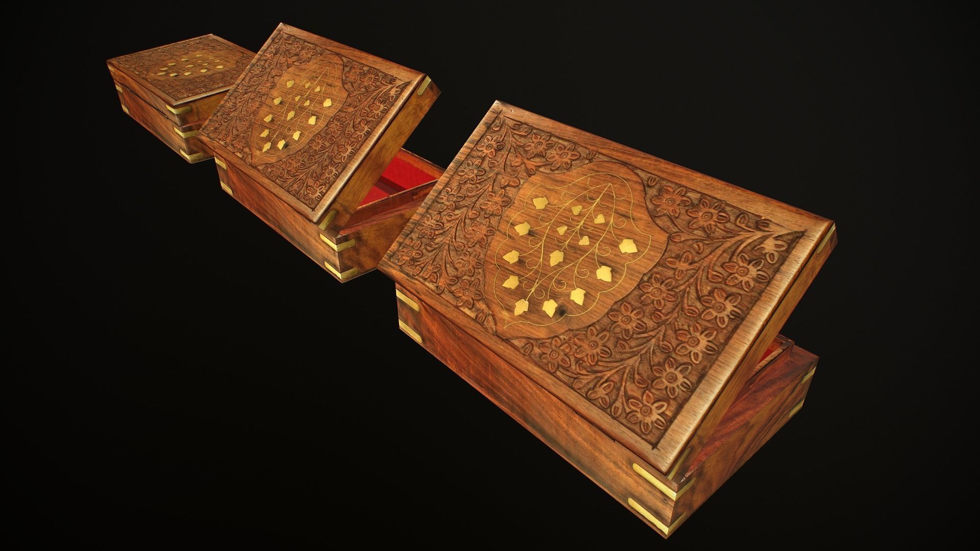 Old Books and Boxes Low-poly 3D model_43