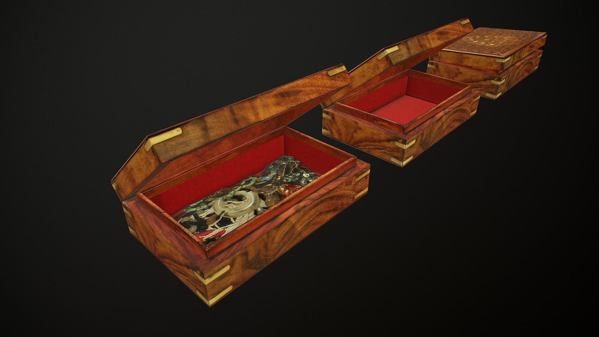 Old Books and Boxes Low-poly 3D model_36