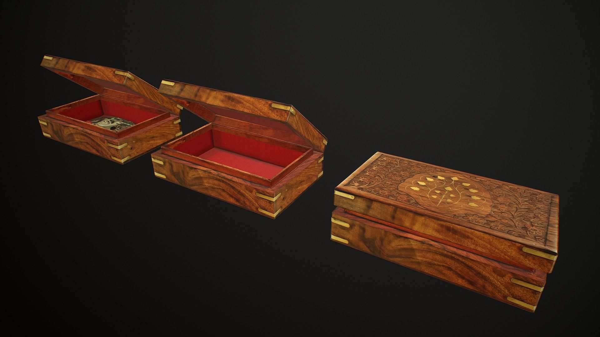 Old Books and Boxes Low-poly 3D model_33