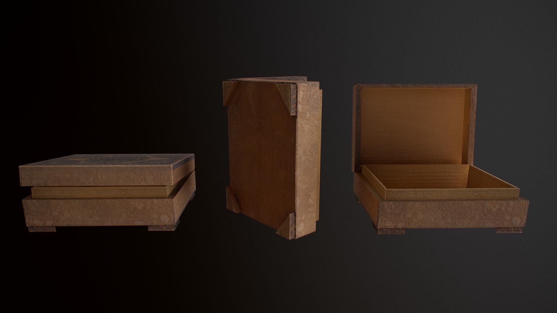 Old Books and Boxes Low-poly 3D model_18