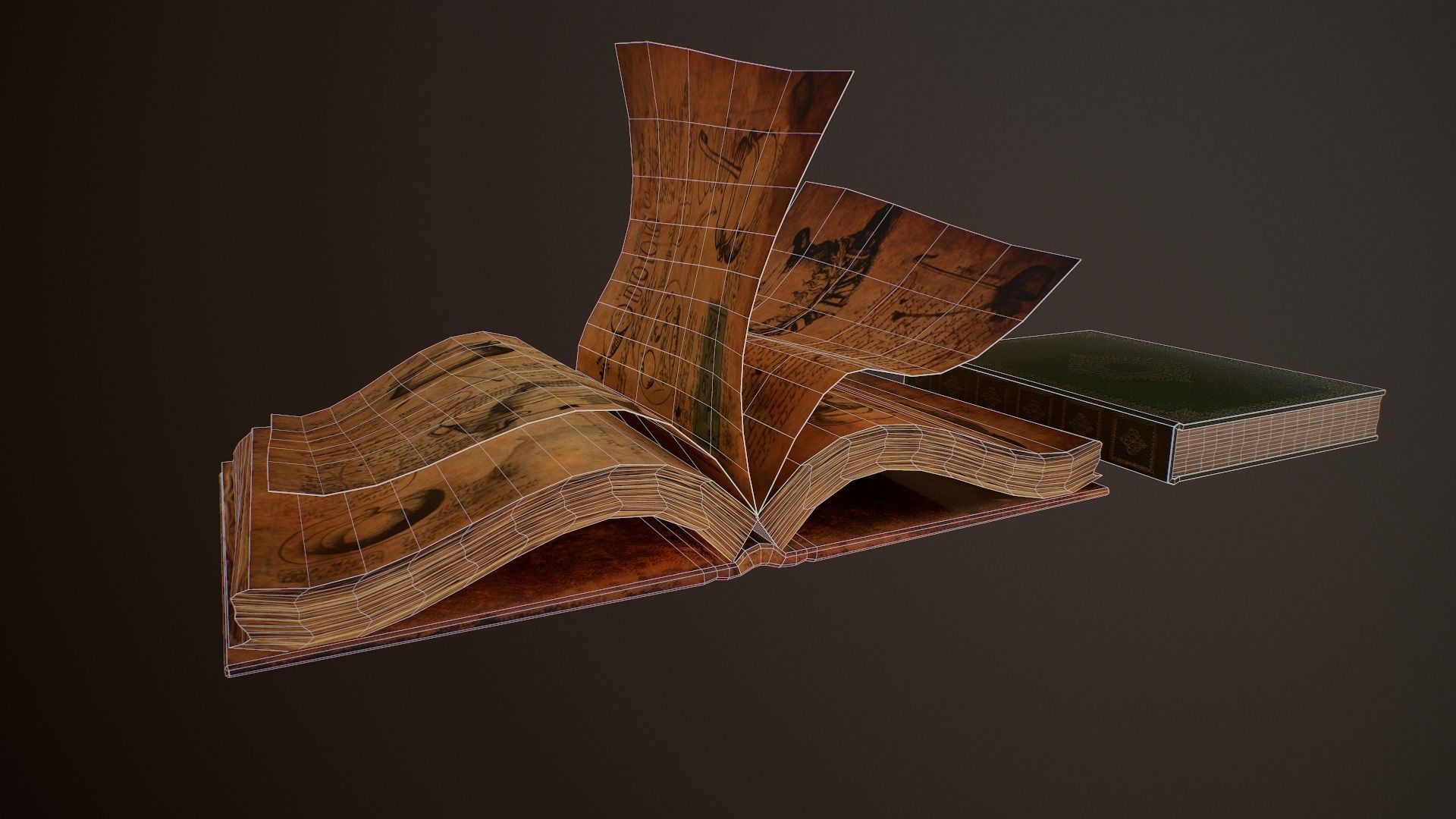 Old Books and Boxes Low-poly 3D model_48