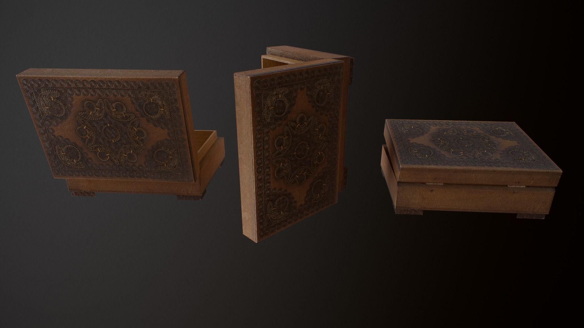 Old Books and Boxes Low-poly 3D model_19