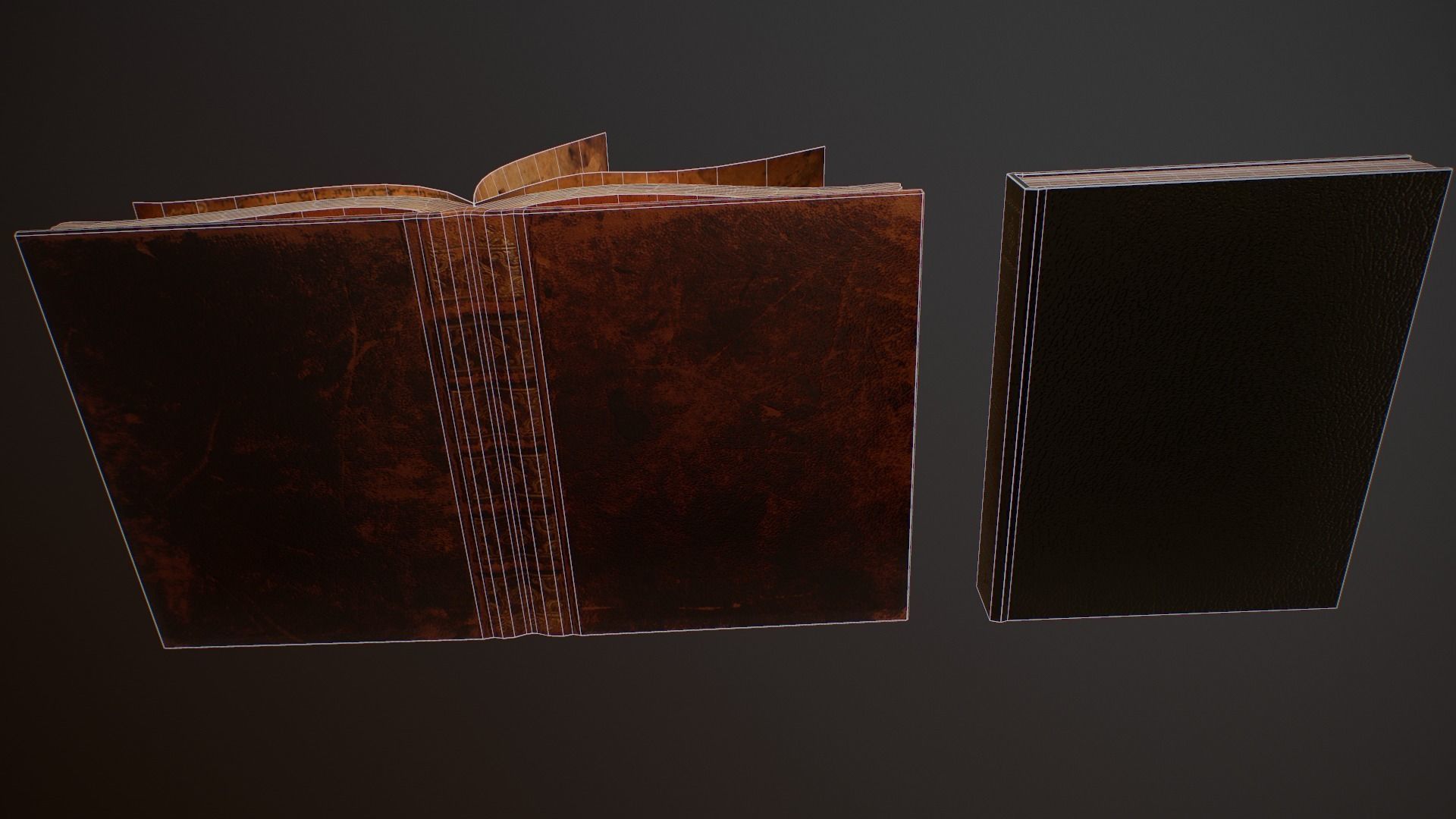 Old Books and Boxes Low-poly 3D model_54