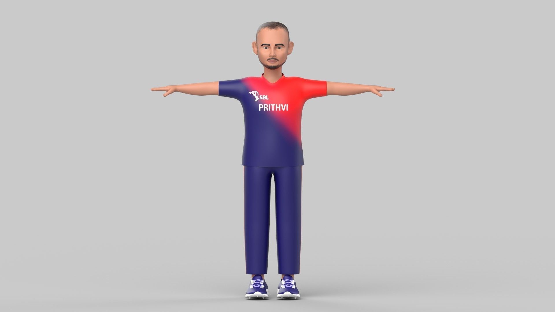 Prithvi Shaw 3D model_1