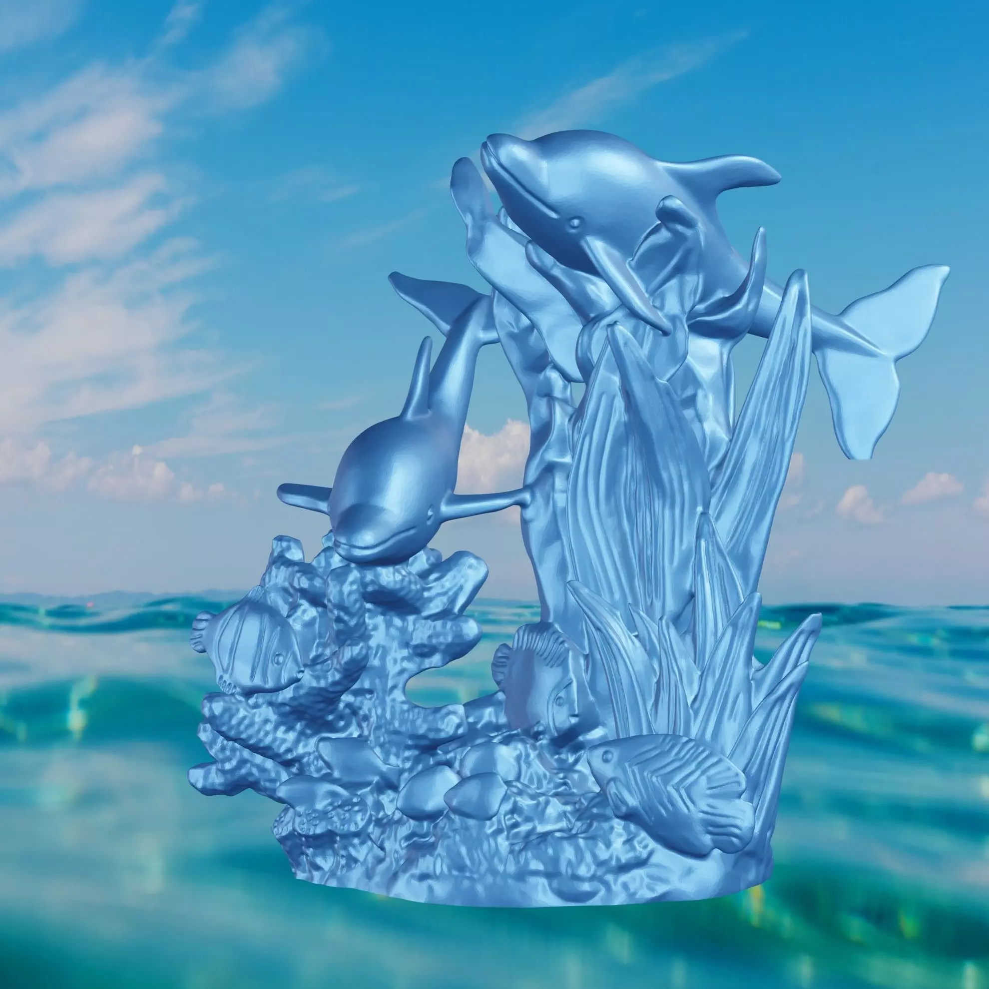 Dolphin seaweed 3D print model