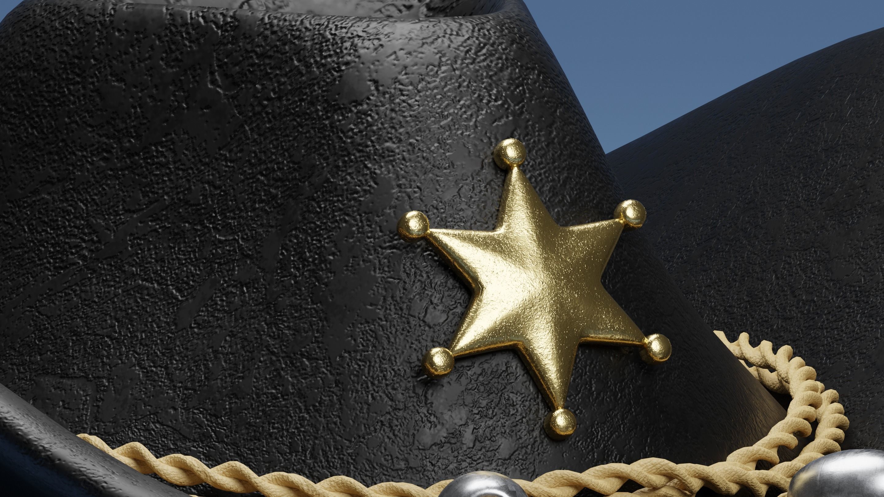 Cowboy Hat Low-poly 3D model_3