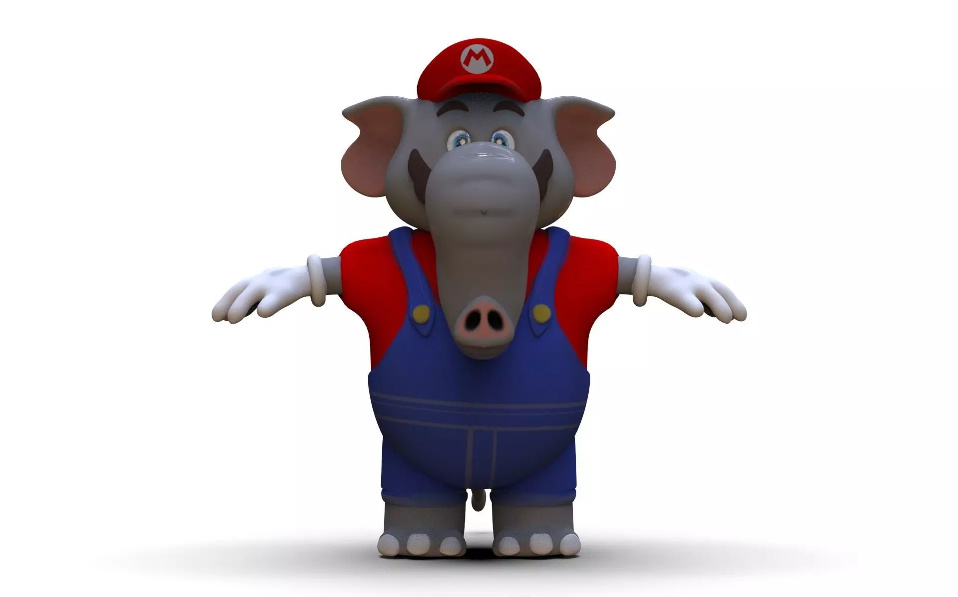 Super Mario Wonder Elephant Low-poly 3D model