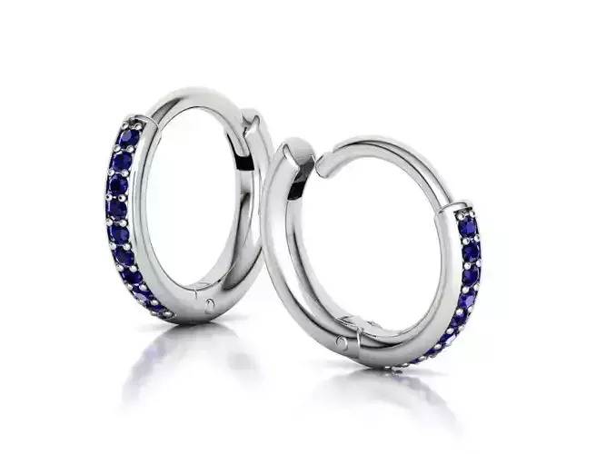 Small Diamond Hoop Earrings 8mm inner size  3D print model