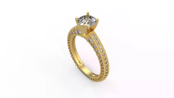 Woman Solitaire Ring 709