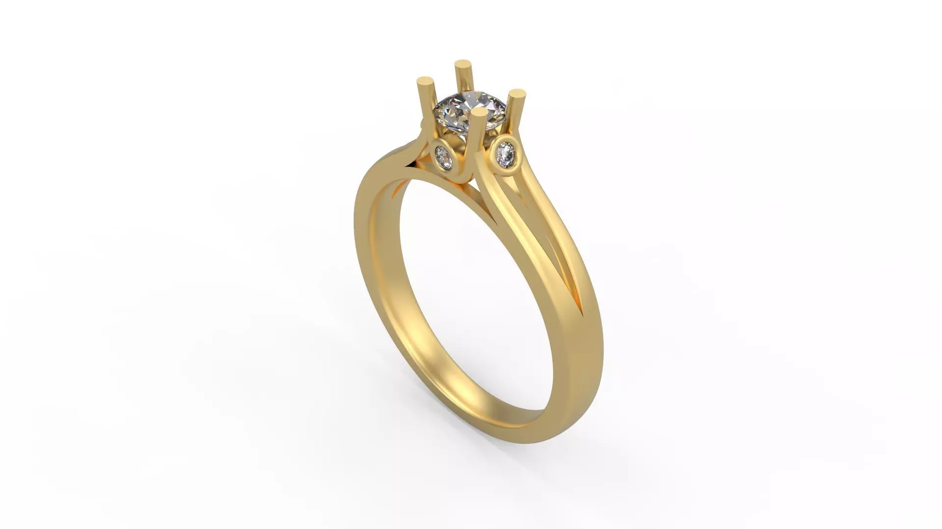 Woman Solitaire Ring 675 3D print model_0