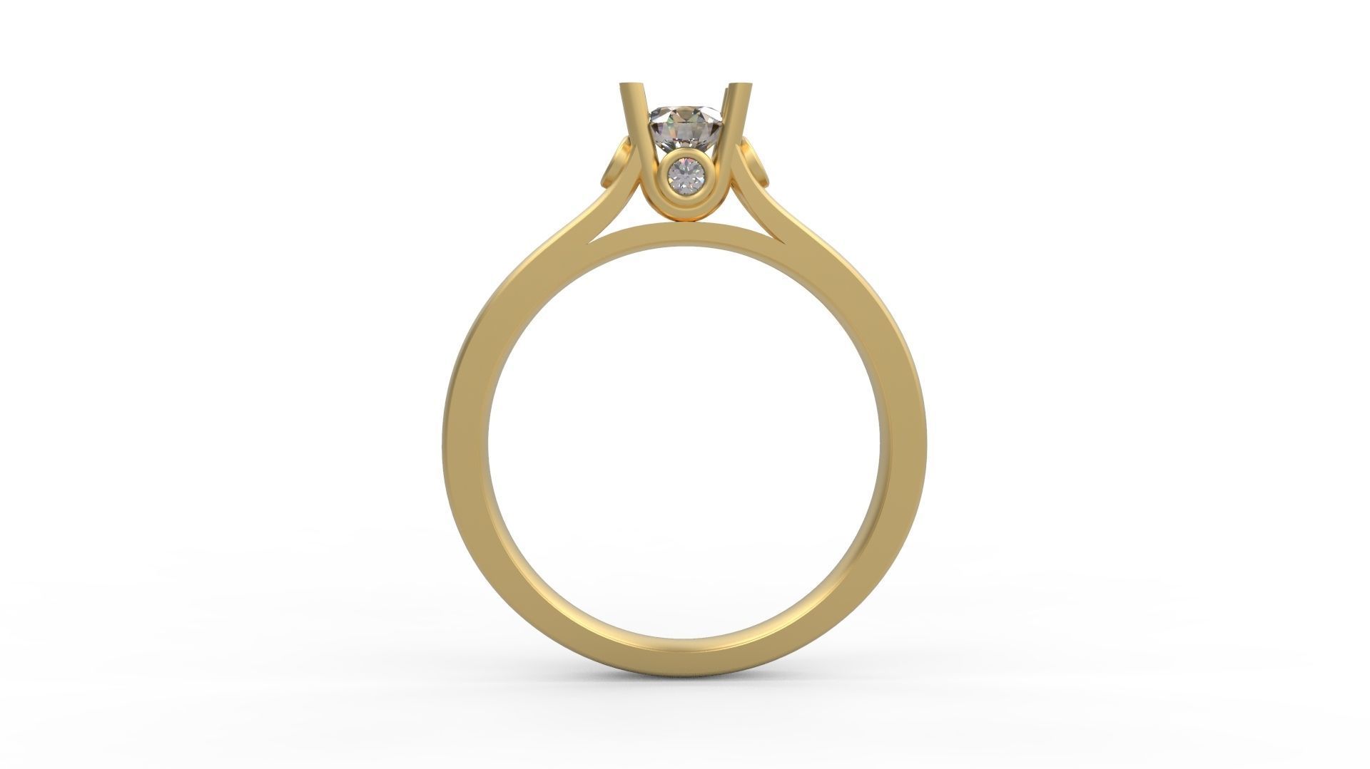 Woman Solitaire Ring 675 3D print model_1
