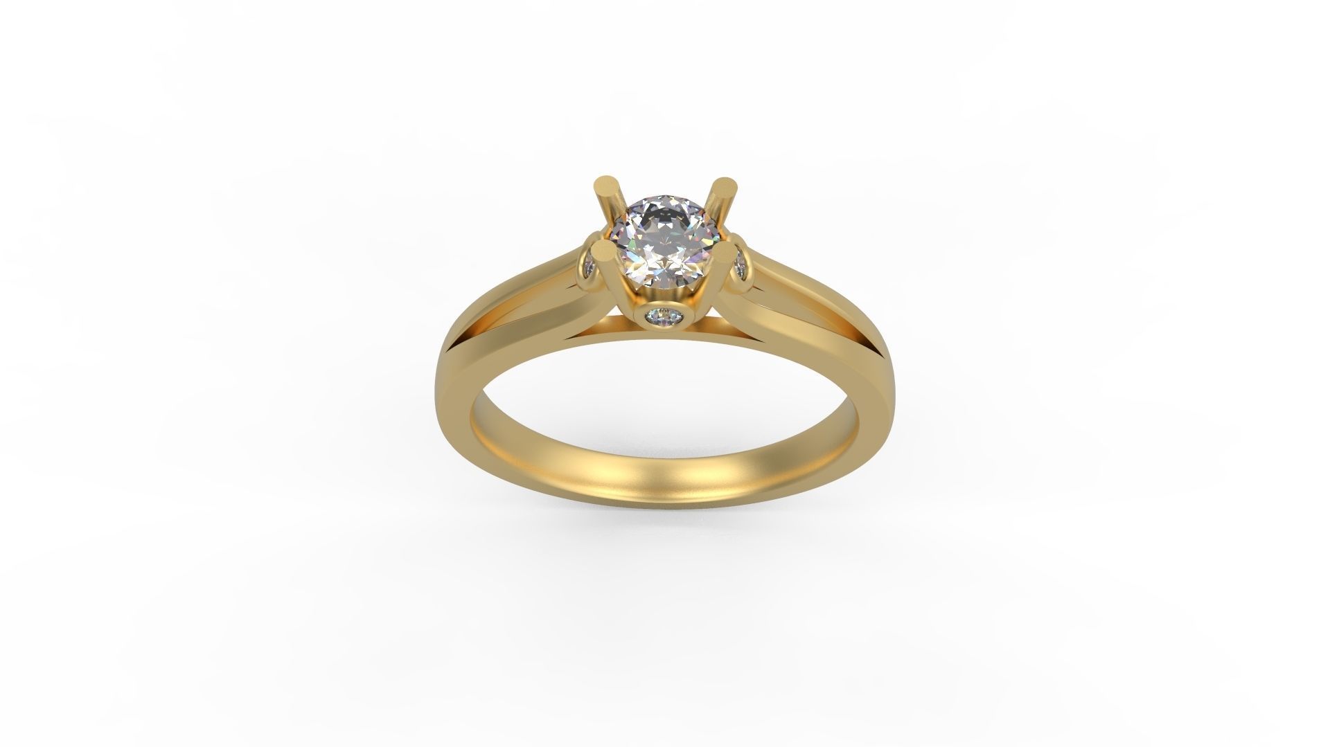 Woman Solitaire Ring 675 3D print model_3
