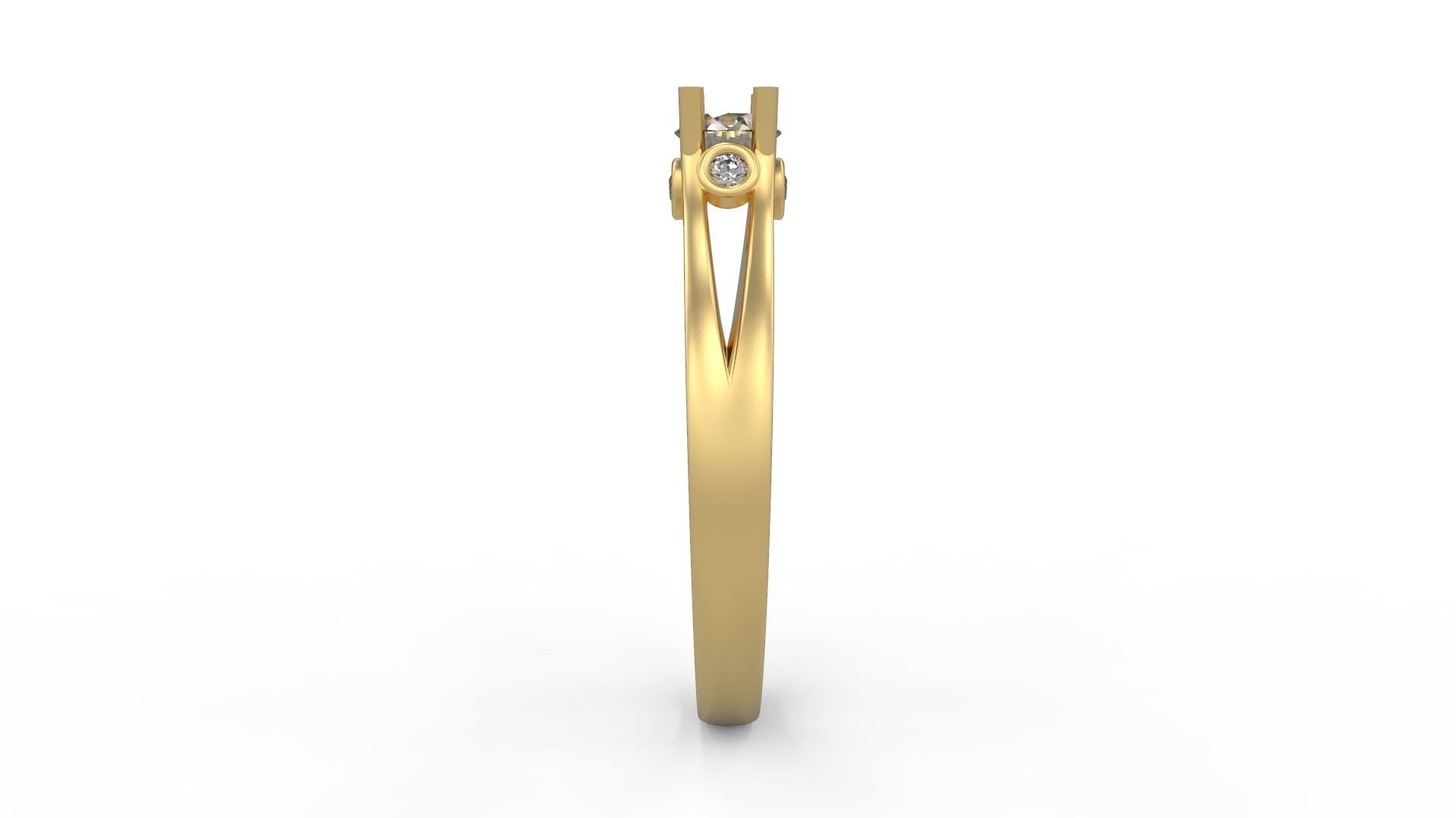 Woman Solitaire Ring 675 3D print model_2