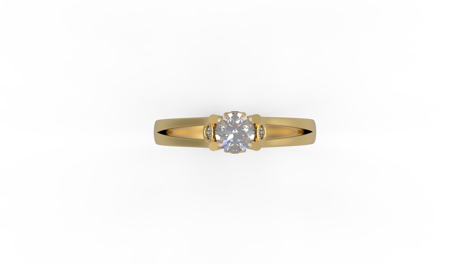 Woman Solitaire Ring 675 3D print model_4