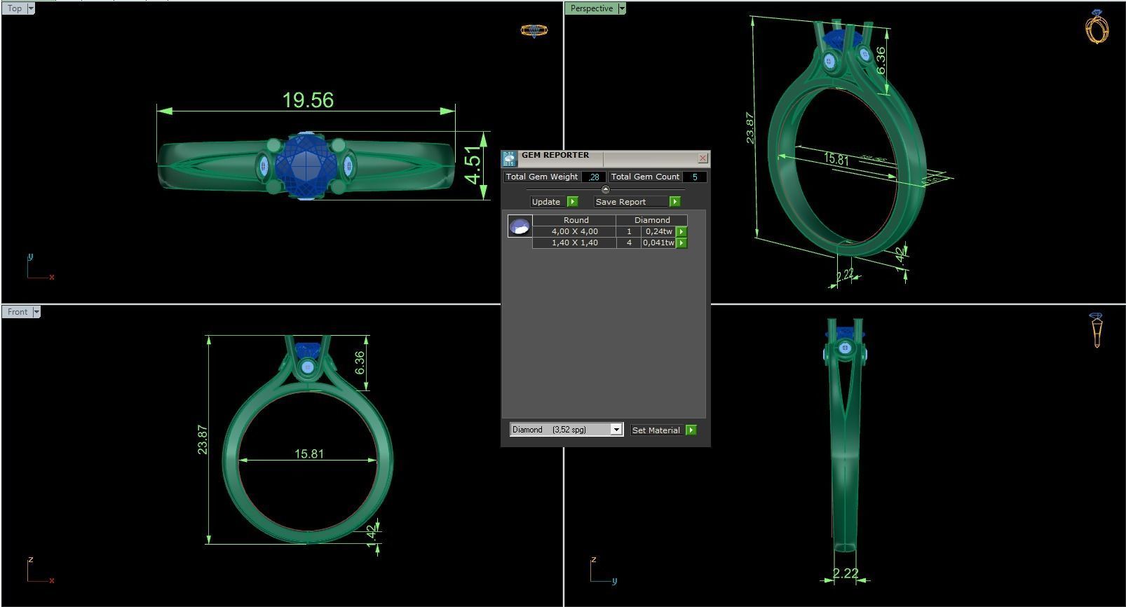 Woman Solitaire Ring 675 3D print model_5
