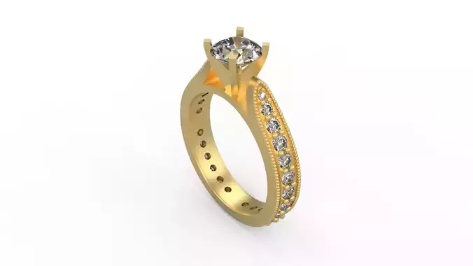 Woman Solitaire Ring 676