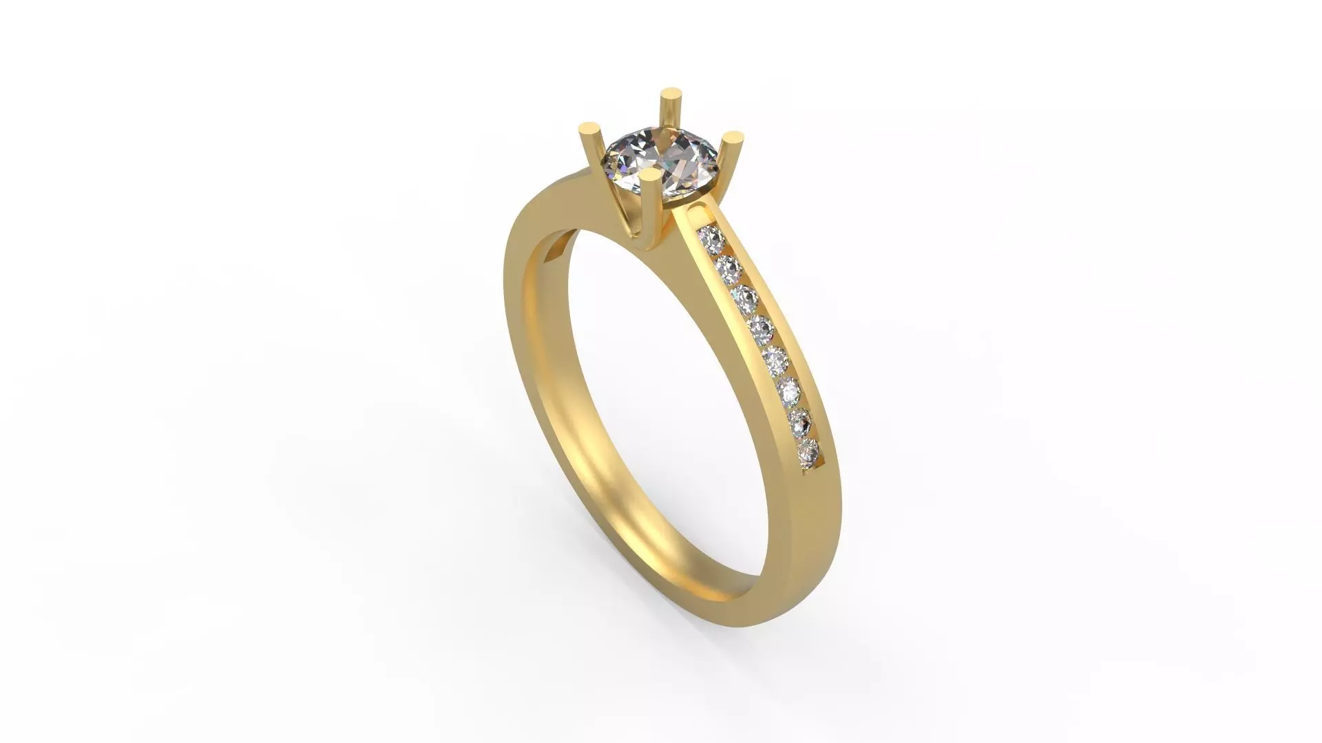 Woman Solitaire Ring 678 3D print model_0