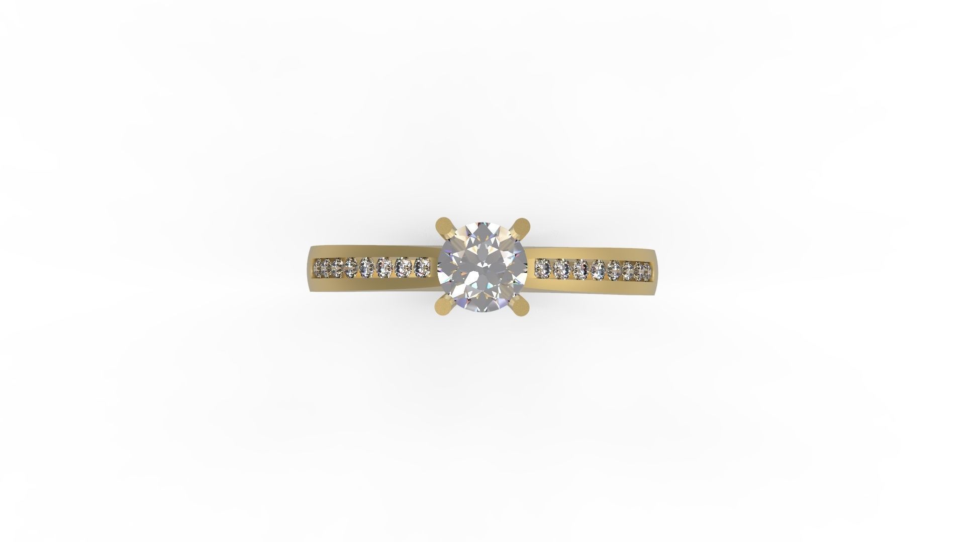 Woman Solitaire Ring 678 3D print model_4