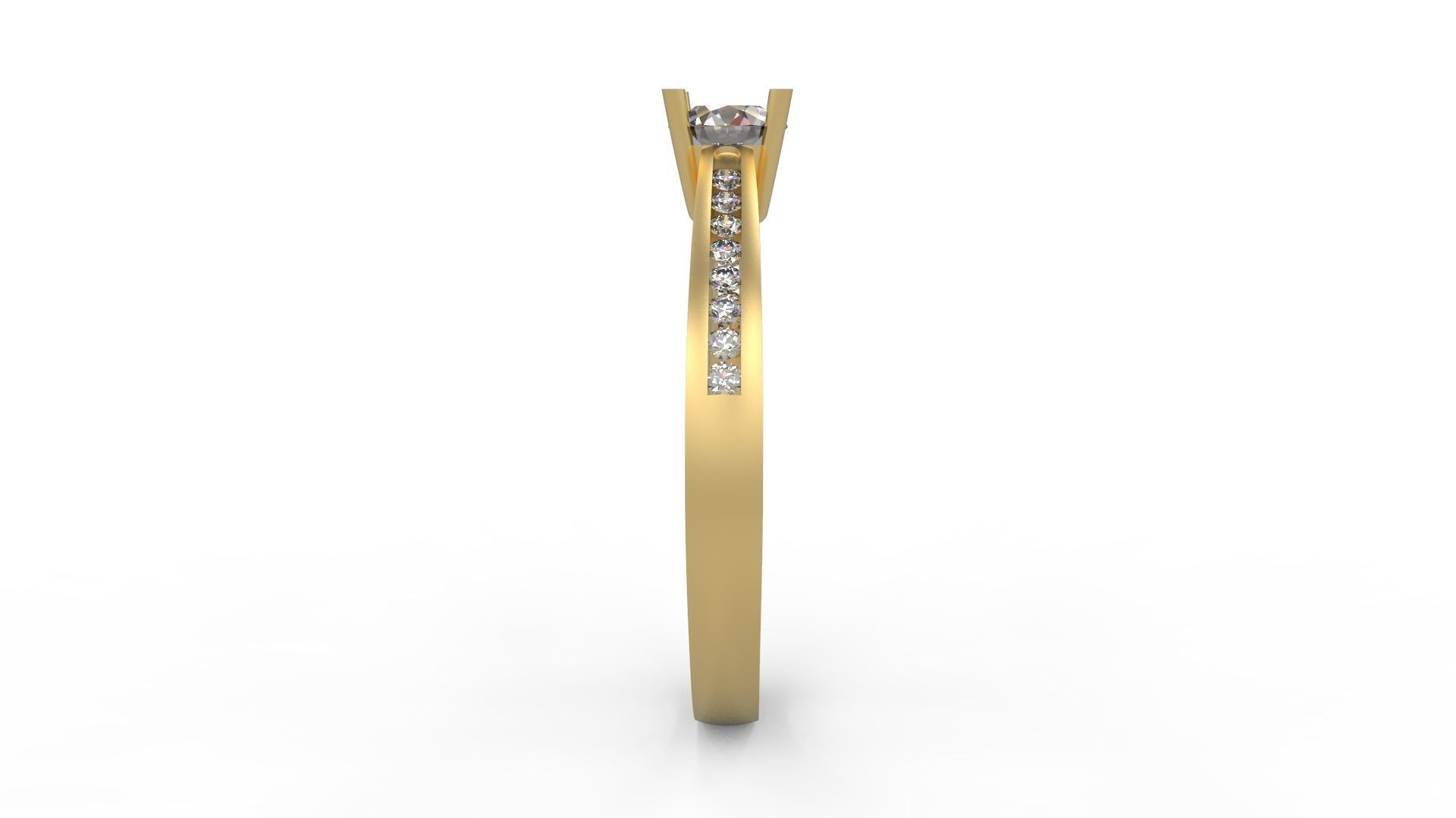 Woman Solitaire Ring 678 3D print model_2