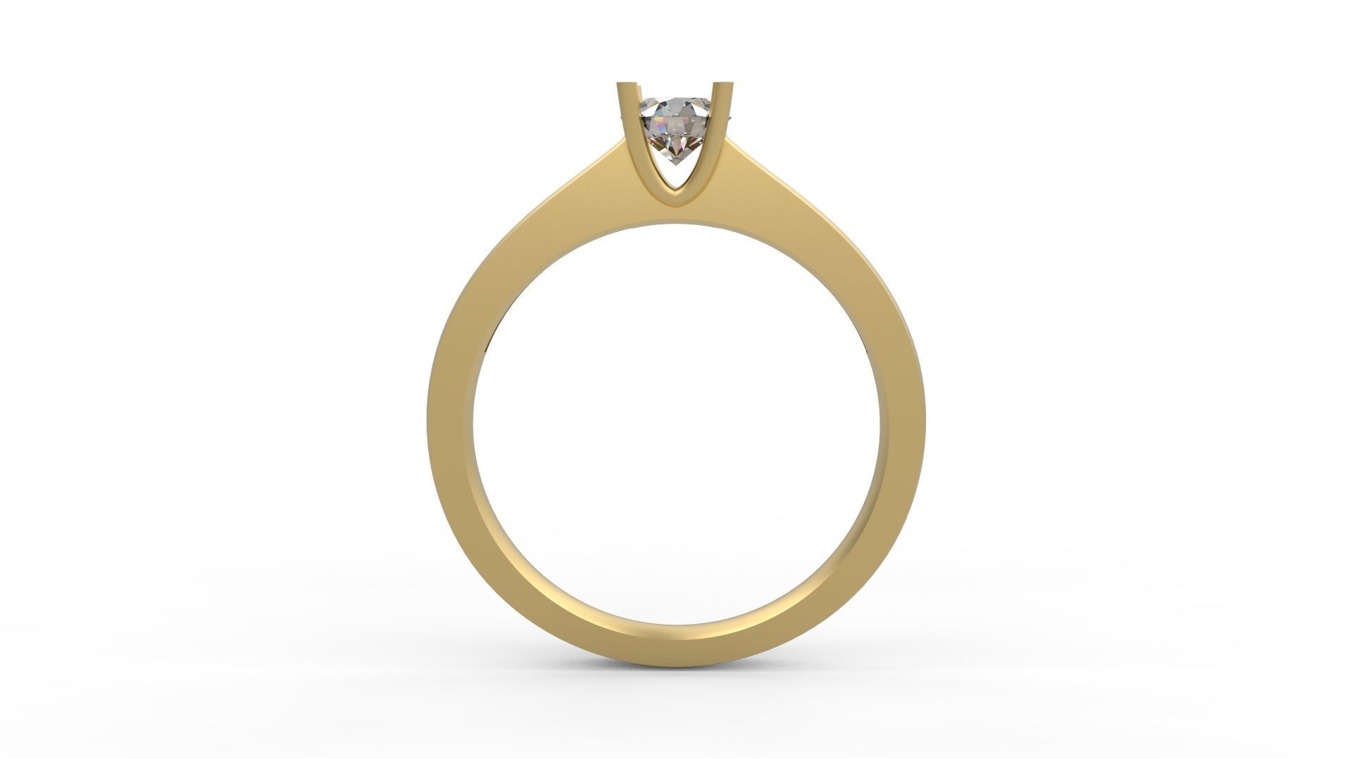 Woman Solitaire Ring 678 3D print model_1