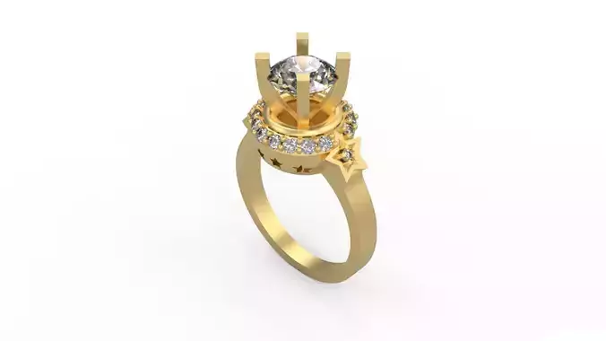 Woman Solitaire Ring 680