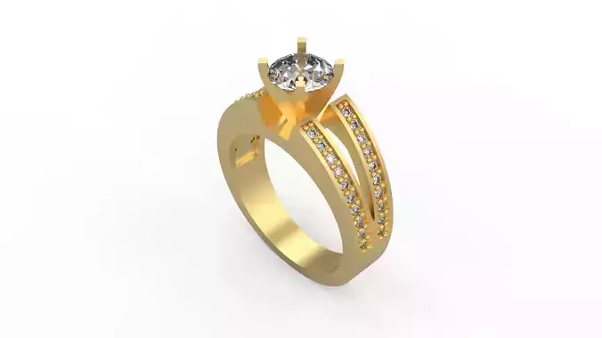 Woman Solitaire Ring 681