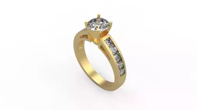 Woman Solitaire Ring 683